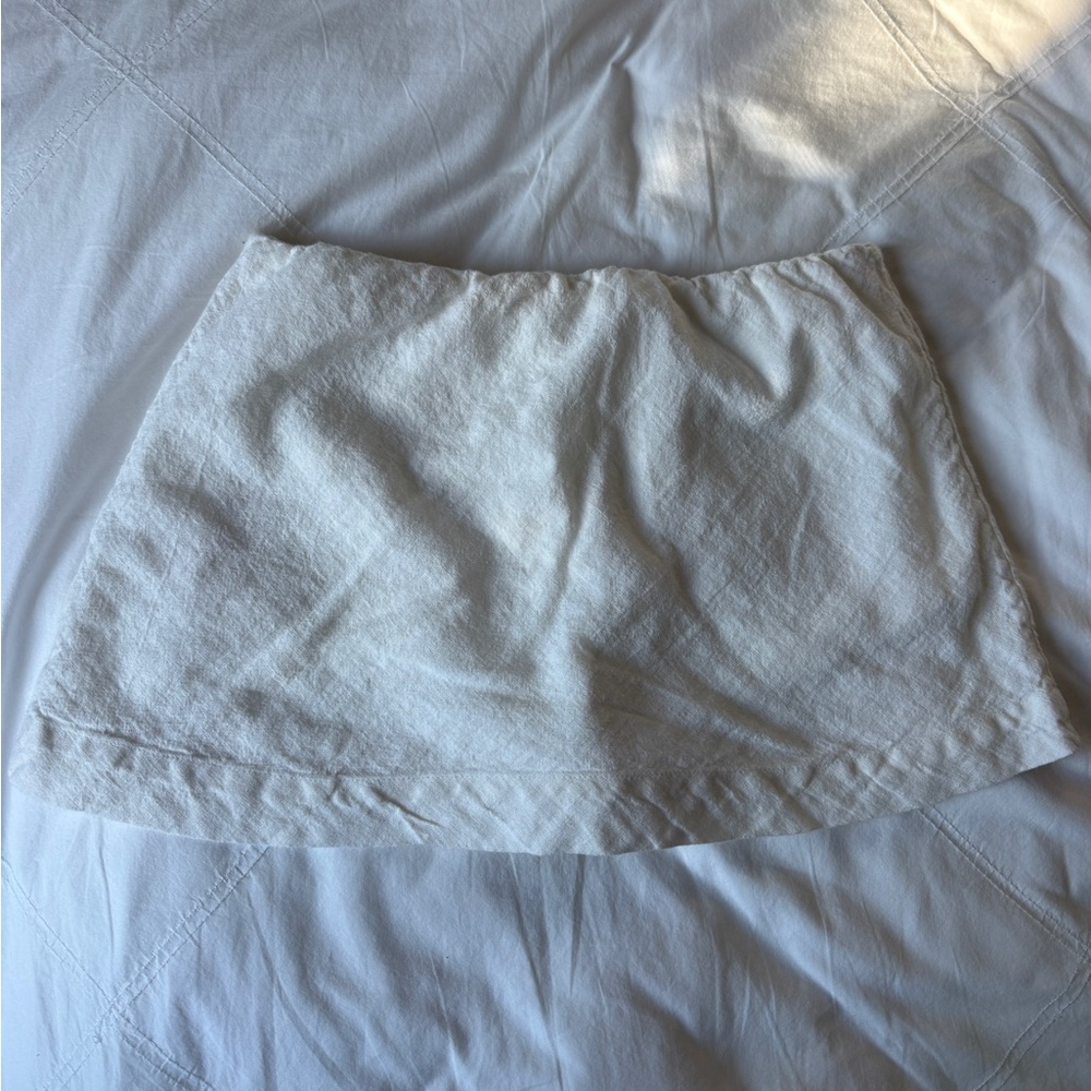 Free People White Linen Skirt
